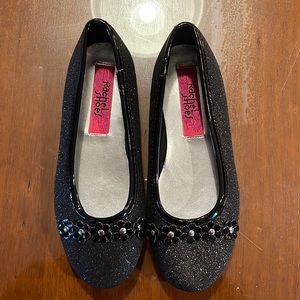 Black Sparkly Rachel Shoes Flats Size 1M Youth